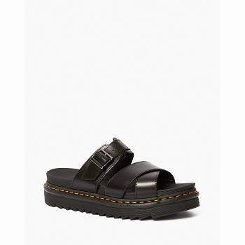 Dr Martens Ryker Kožené Strap Slide - Cierne Sandale Damske, D376SK